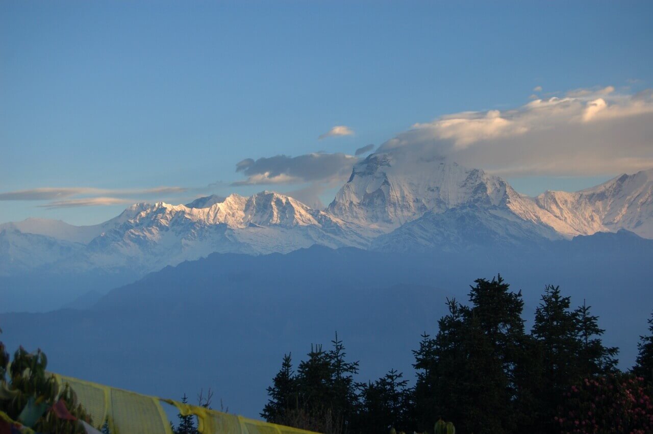 little sunrise seen at the mountain