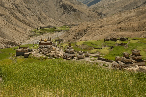 monastery in saldung viewed from upper dolpo trek